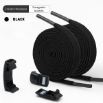Elastiniai rai&scaron;teliai Sportiniai batai Magnetinis užraktas Batų rai&scaron;teliai be kaklarai&scaron;čių Vaikams Suaugusiesiems 8MM Praplatinti Plok&scaron;ti Be kaklarai&scaron;telių Batų rai&scaron;teliai batams Priedai 100CM juoda