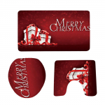 3 vnt Kalėdų vonios kambario pjedestalo kilimėlio dangtis tualeto užvalkalas vonios kilimėlis du&scaron;as vonios kambario neslystantis pjedestalo kilimėlis One Size