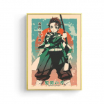 Japonijos anime demonų žudiko meno plakatų spaudiniai Kamado Tanjirou Nezuko vintažinė sieninė drobė paveikslėlis Namų dekoras Cuadros 21cm&times;30cm NoFrame
