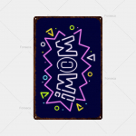 Neoninis žaidimas Metalinis ženklas Senovinis skardos ženklas Metalinis vintažinis baras Senovinis sienų dekoravimas Baro klubo skylės metalinis plakatas 20x30cm