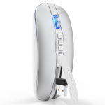 Dviejų režimų 2400 dpi C tipo įkraunama belaidė pelė vienu spustelėjimu darbalaukis 2.4g Bt5.1 tylios Bluetooth USB C žaidimų pelės
