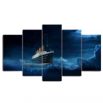 Sienos meno drobės tapyba HD spausdinta modulinė nuotrauka 5 skydelis Titaniko ledkalnio filmo plakatas, skirtas gyvenamojo kambario namų dekoravimui be rėmelio 20x35cm*2 20x45cm*2 20x55cm*1