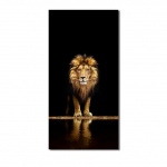 Juodasis auksinis liūtas gyvūnų plakatai Modernus namų dekoras Drobės tapyba Sienų pie&scaron;iniai Paveikslėliai gyvenamajam kambariui Dekoratyviniai spaudiniai BE RĖMŲ 40cm&times;80cm NoFrame