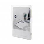 Failų dėžutė su dangteliu Matoma sagties konstrukcija Geras lankstumas Lengvai valomas Dulkėms atsparus permatomas A4 formato popierinis dėklas Biuro reikmenys