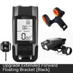 3 viename dviračio kompiuteris su LED USB įkraunama dviračio lempute, vandeniui atspari dviračio rago spidometro lempa, skirta MTB plento dviračiui