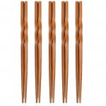 5 poros lazdelių neslystančios atsparios auk&scaron;tai temperatūrai natūralaus bambuko medienos karbonizuotos susuktos kini&scaron;kos lazdelės virtuvės įrankis