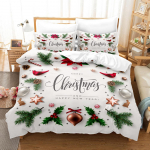 3D Happy New Year patalynės komplektas Kalėdų Senelio antklodė ir pagalvės užvalkalas 2/3 vnt DE135 * 200 viengulė / dvigulė lova, mink&scaron;ta plaunama namų tekstilė Baby 100x135cm
