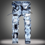 Vyri&scaron;ki Retro džinsai Personality Hole Patch Slim Straight Jeans Kelnės, skirtos vyri&scaron;koms ki&scaron;tukinėms 28-42 dydžio 31