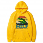 MILF Man I Love Frogs Juokingi posakiai Varlė Amfibijų mylėtojai Vintažinis džemperis Unisex mar&scaron;kinėliai ilgomis rankovėmis Unisex drabužiai paaugliams XL