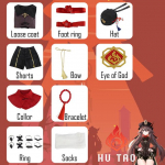 Genshin Impact Hutao Cosplay kostiumas Batai Uniformas Perukas Kinų stiliaus Helovino kostiumai moterims Žaidimas Hu Tao