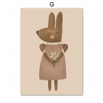 Boho animacinis filmas triu&scaron;is pelė žąsis, slaugytojas, pie&scaron;inys ant drobės, tapyba &Scaron;iaurės &scaron;alių retro plakatais ir spaudiniais Sienos paveikslėlis Kūdikių vaikų kambario dekoras (su rėmeliu) 15*20cm(with frame)