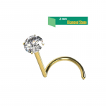 KODY PIERCING 14K aukso spalvos su tikru DIAMOND nosies varžtu &ndash; kokybi&scaron;kas auskarų vėrimas 2mm