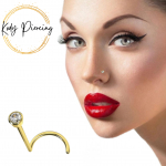 KODY PIERCING 14K auksinis apvalus brangakmeniais papuo&scaron;tas nosies varžtas &ndash; kokybi&scaron;kas auskarų vėrimas