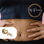 KODY PIERCING 18k geltonu auksu padengta apversta bamba, fėjos dizainas su mėnuliu