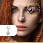 Brangakmenių papuo&scaron;alų Labret lūpų auskarų vėrimas i&scaron; 14k balto aukso tu&scaron;čiavidurių brangakmenių rinkinys cirkonis CZ apvalus 3 mm