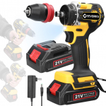Geevorks 21V 2in1 ličio grąžtas elektrinis atsuktuvas Daugiafunkcis elektrinis įrankis, didelis sukimo momentas 2pcs batteries US Plug įvairiaspalvis