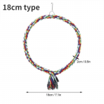 Pauk&scaron;čių papūgos apskritimo žiedas virvė e&scaron;erio stovas sūpynės kramtomas žaislas pauk&scaron;čių narvelio dekoravimo priedas 18cm