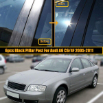 6 vnt. automobilio lango rėmo stulpelio stulpelio apdailos lipdukai, skirti A6 C5/4B 1997-2004, tinka C6/4F 2005-2011 BC kolonėlės dangčio automatiniam stiliui