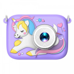 1080P vaikų fotoaparatas Mielas skaitmeninis fotoaparatas 20 MP vaikų fotoaparatas animacinių filmų vaikams asmenukių fotoaparatas berniukams ir D12 violetinė