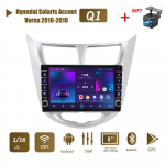 icreative Carplay 2din Android Car Radio Multimidia vaizdo grotuvas skirtas Hyundai Solaris Accent Verna 2010-2016 su mygtuko rankenėlės navigacijos GPS 2+32GB