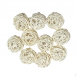 10 Pieces 3 Cm Rattan Balls Assorted Decoration Table - white