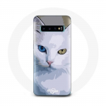 Coque pour Samsung Galaxy S10 Edge Turc de van Chat oeil bleu et oeil jaune