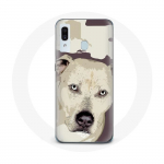 Coque pour Samsung Galaxy A20e Chien de Pitbull Blanc