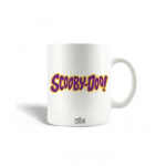 Scooby Doo Logo geltonas violetinis keramikinis puodelis