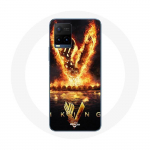 Coque pour Vivo Y21s 2021 / Y21 2021 Vikings S&eacute;rie Saison 6 logo V Ep&eacute;e de Feu Fond Noir