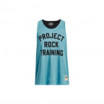 Under Armour Project Rock Vienos spalvos raidžių spaudinys Krep&scaron;inio treniruočių mar&scaron;kinėliai vyri&scaron;ki Vir&scaron;utiniai drabužiai Mėlyni 1377442-433 L