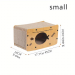 Durable and Wear-resistant Cat Scratch Board with Integrated Cat Nest and Vertical Claw Grinder for Rest and Play Small