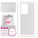 apgo Protective Skin Sticker for the back compatible with Vivo Y78+, Wrap Film, Foil, Vinyl - Pattern Transparent Carbon