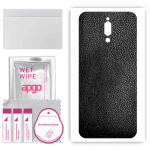 apgo Protective Skin Sticker for the back compatible with ZTE nubia Red Magic 5G Lite, Wrap Film, Foil, Vinyl - Pattern Black Leather