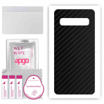 apgo Protective Skin Sticker for the back compatible with Samsung Galaxy S10 5G, Wrap Film, Foil, Vinyl - Pattern Carbon Black