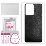 apgo Protective Skin Sticker for the back compatible with Vivo Y16, Wrap Film, Foil, Vinyl - Pattern Black Leather