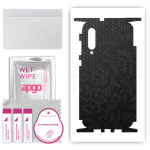 apgo Protective Skin Sticker for the back+sides compatible with Xiaomi Mi 9 Pro, Full Wrap Film, Foil, Vinyl - Pattern Black Honeycomb