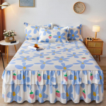 Dvigubas nėriniuotas sijonas lovai colcha de cama queen Plant spausdintas lovos užvalkalas vienvietis / karalienės / labai didelės lovos sijonas(Reikalingas pagalviu uzvalkalas) Single 120x200cm 1pc