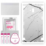 apgo Protective Skin Sticker for the back+sides compatible with Samsung Galaxy J6 Plus, Full Wrap Film, Foil, Vinyl - Pattern White Marble