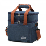 Ne&scaron;iojamas terminis prie&scaron;piečių krep&scaron;ys dviejų sluoksnių pikniko maisto &scaron;aldymo krep&scaron;iai prie&scaron;piečių dėžutės vandeniui atsparus biuro prie&scaron;piečių krep&scaron;ys su peties dirželiu