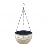 Pakabinamas krep&scaron;elio vazonas Apvalus sodininkystė Pakabinamas auk&scaron;čiausios kokybės plastikinis rudas vazonas su kanalizacija ir pakabinamas gėlių vazonas, skirtas lauke One Size smėlis