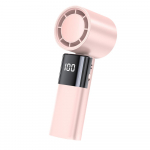 Rankinis ventiliatorius Didelės spartos ne&scaron;iojamas turbofan USB įkraunamas elektrinis ventiliatorius su skaitmeniniu ekranu rožinė