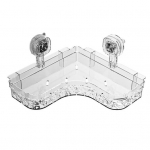 1/2 vnt kampinis du&scaron;o korpusas vonios kambario laikymo lentyna su siurbimo taurele, tvirta, lengva apkrova 1pc pilka