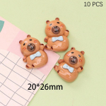 10 vnt. Kawaii animacinių filmukų kapibaros dervos pakabukai, ry&scaron;kūs, plok&scaron;čiagalviai gyvūnų auskarai, raktų pakabukas, &bdquo;pasidaryk pats&ldquo; papuo&scaron;alų gamyba as the picture