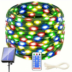 10 metrų saulės kalėdinės eglutės žibintai, lauko kalėdiniai žibintai, žalias laidas, vandeniui atsparūs pasakų žibintai Kalėdų namų kiemo &scaron;ventiniam dekoravimui