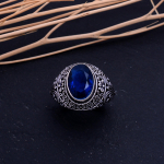Natural London Blue Topaz Handmade 925 Sterling Silver Ring Size 8.25 c1o25