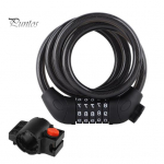 Dviračio laido užraktas su 5 skaitmenų &scaron;lyčiai atsparia PVC danga Universali apsauga nuo vagystės dviračio paspirtuko saugos užraktas juoda