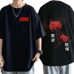 Anime Tokyo Ghoul Spider Lily T-shirt Men Women Cool Kane Kiken Graphic Print Man T-shirts Oversized Streetwear Couples Tees L