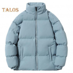 Žieminis moteri&scaron;kas paltas, stovintis apykakle, užsegamas užtrauktuku ilgomis rankovėmis, plius dydžio, atsparus vėjui, &scaron;ilumą sulaikantis pamink&scaron;tintas pūkinis paltas Vyri&scaron;ka plona lauko striukė