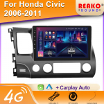 Automobilio stereofoninis radijas skirtas Honda Civic 8th 8gen 2005 2006 2007 2008 2009 2010 2011 multimedija belaidė carplay android auto 8 core 4GB+64GB