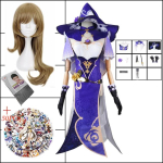 Cosplay Lisa Kostiumas Anime Lisa Perukas Suknelė Skrybėlė Pir&scaron;tinės Apranga Lisa Kostiumas Moterims Cosplay XXXL-(Costume+Wig) blue